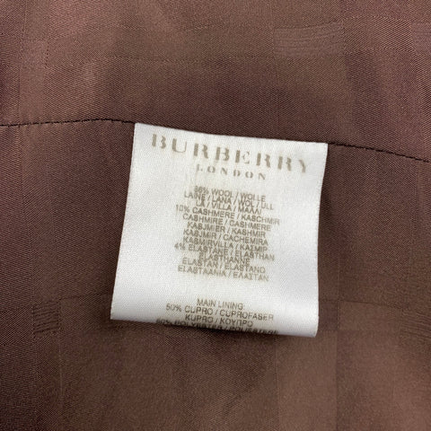 BURBERRY LONDON Size 2 Brown Wool / Cashmere Wrap Pleated Skirt Suit