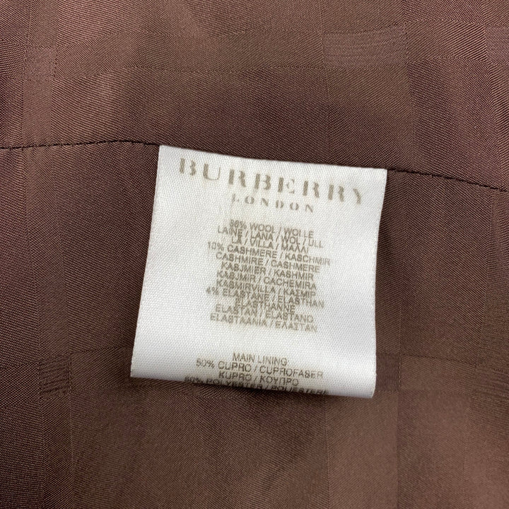 BURBERRY LONDON Taille 2 Tailleur jupe plissée en laine / cachemire marron