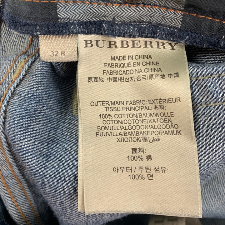 BURBERRY BRIT Size 32 Blue Washed Cotton Slim Jeans
