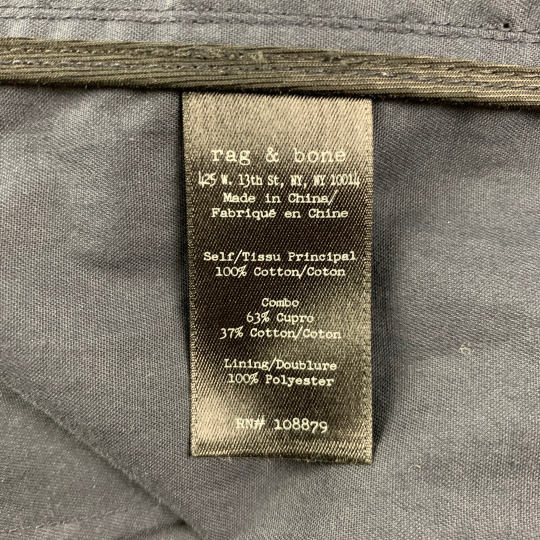 RAG & BONE Size L Navy Cotton Parka Jacket
