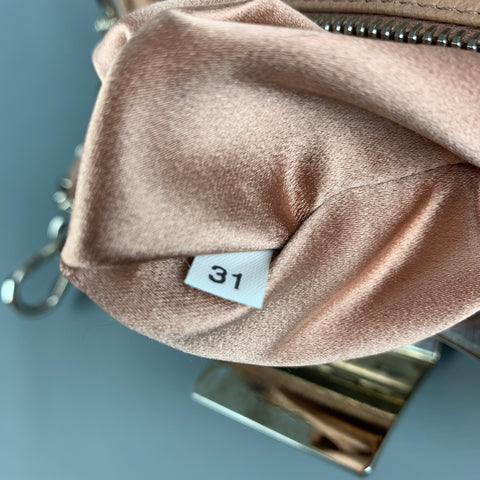 PRADA Nude Leather Lizard Handle Shoulder Bag