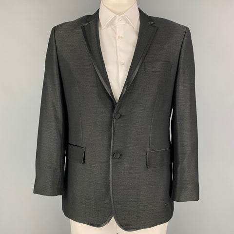 SAND Taille 42 Manteau de sport à revers cranté en laine tissée noire