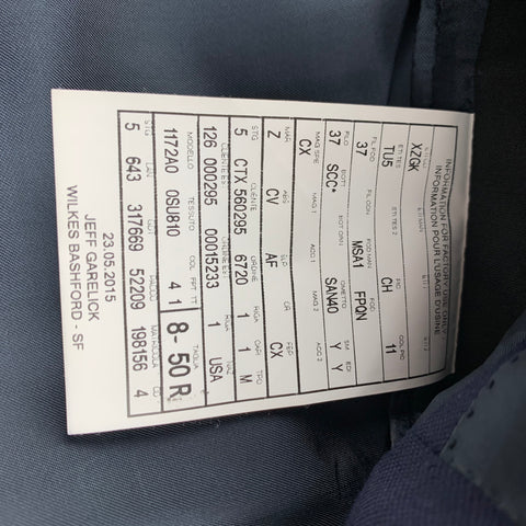 ERMENEGILDO ZEGNA Size 40 Navy Wool Peak Lapel Double Breasted Sport Coat