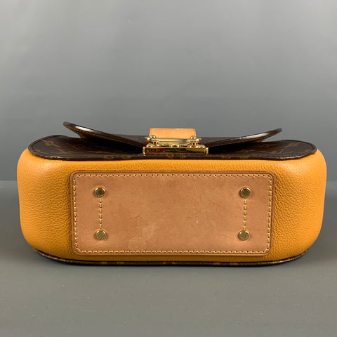 LOUIS VUITTON Brown Beige Monogram Leather Cross Body Handbag