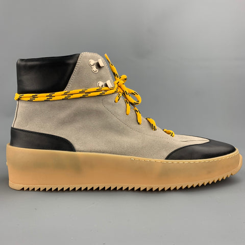 FEAR OF GOD Sixth Collection Size 11 Taupe & Black Color Block Leather High Top Hiking Sneakers