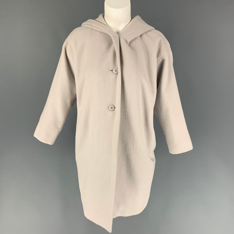 EVAM EVA Taille S Manteau à capuche en laine Angora rose poudré