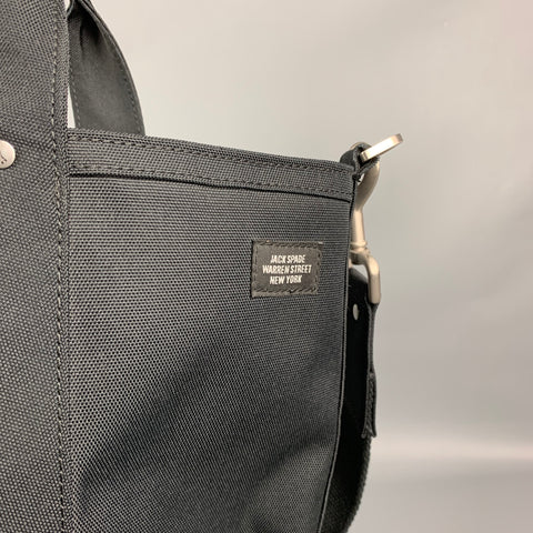 JACK SPADE Black Canvas Rectangle Tote Bag