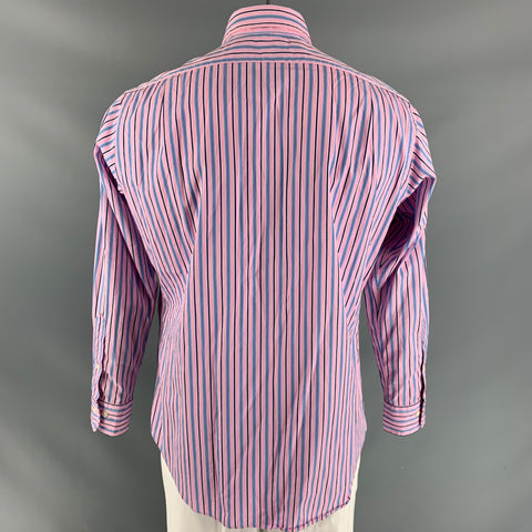 POLO by RALPH LAUREN Size M Lavender and  Blue Stripe Cotton Long Sleeve Shirt