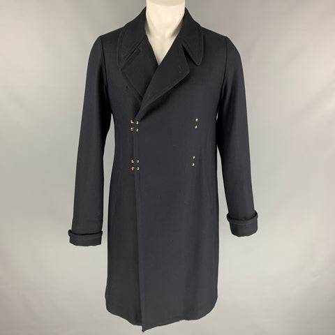 MS BRAQUE Taille 40 Manteau croisé en laine sergé marine