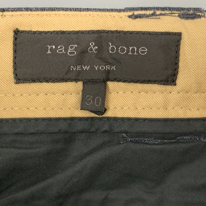 RAG & BONE Size 30 Dark Gray Solid Cotton / Polyester Zip Fly Casual Pants