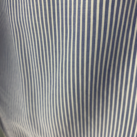 SUITSUPPLY Size M Blue White Stripe Cotton Spread Collar Long Sleeve Shirt