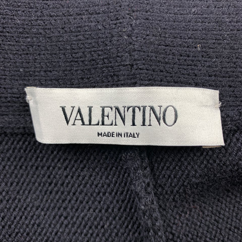 VALENTINO Size S Black Knitted Textured Virgin Wool Circle Skirt