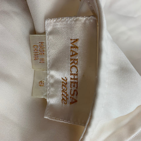 MARCHESA Taille M Robe fourreau florale crème blanche