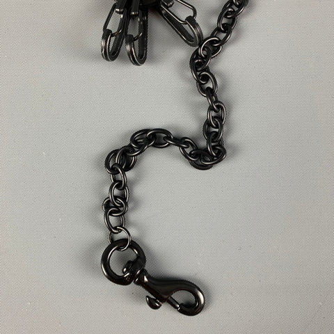 THE CELECT Black Faux Leather Metal Key Chain