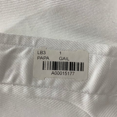 CUSTOM MADE Size M White One Pocket Long Sleeve Shirt
