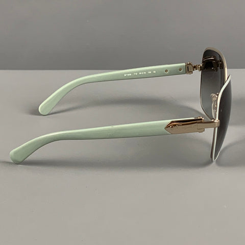 SALVATORE FERRAGAMO Blue Silver Metal Sunglasses