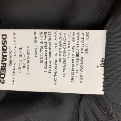 DSQUARED2 Size 36 Black Leather Zip Up Jacket