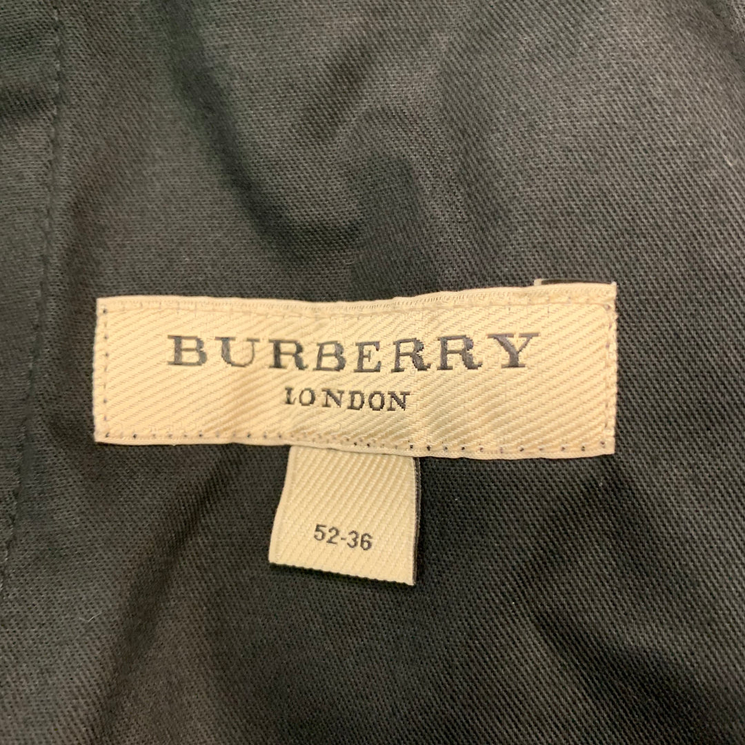 BURBERRY LONDON Taille 36 Pantalon habillé à revers en laine vierge noire