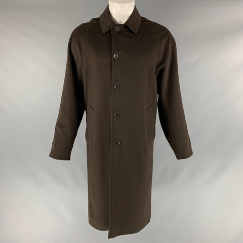 LOUIS VUITTON Taille 40 Manteau réversible en mélange de soie unie noir olive