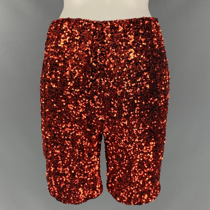 RETROFETE Size S Orange Sequined Shorts