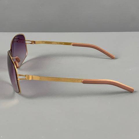 MYKITA Gold Pink Metal Elodie Sunglasses