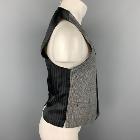 DOLCE &amp; GABBANA Talla 38 Chaleco de algodón de pata de gallo gris y negro