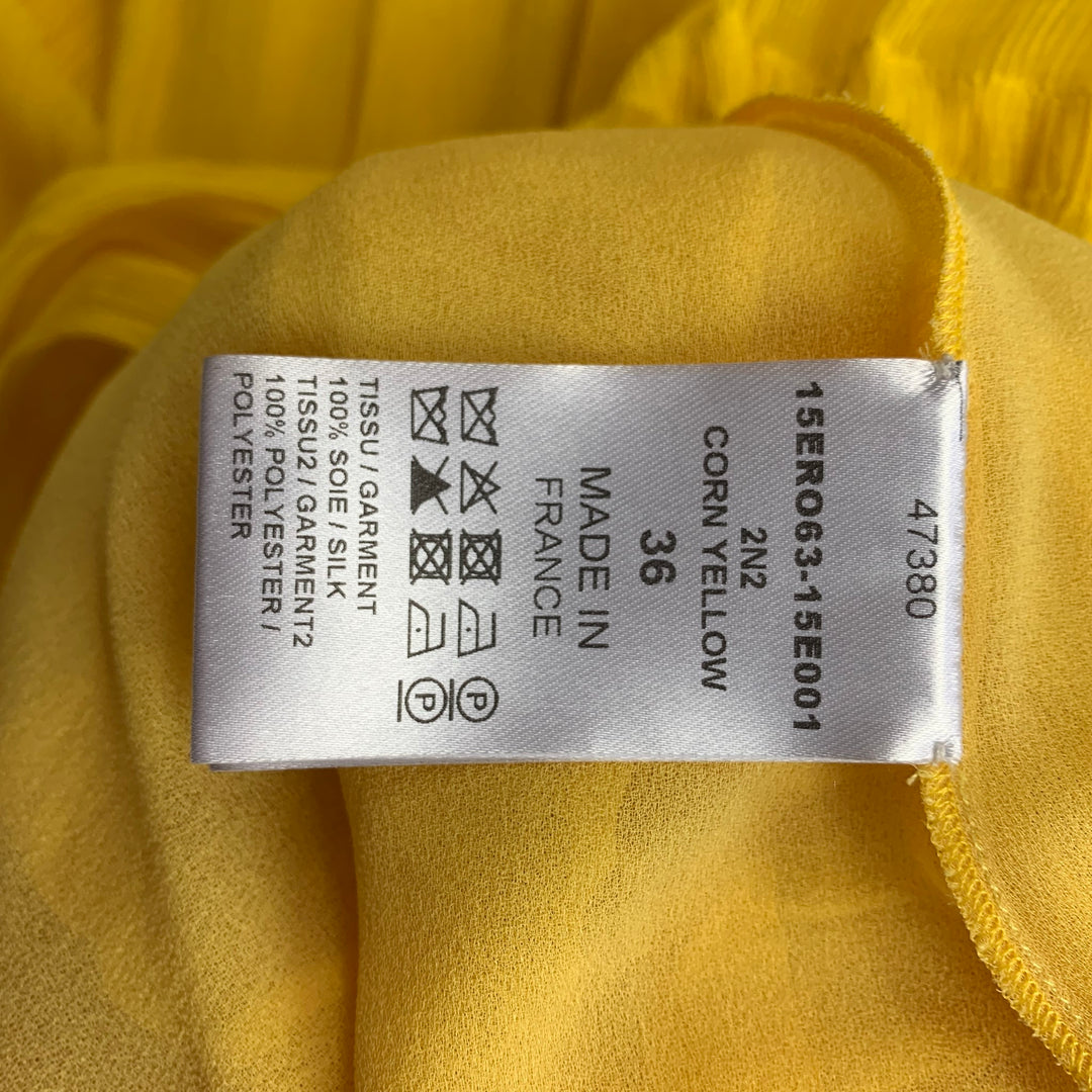 CHLOE SS 2015 Size 4 Corn Yellow Silk-Voile Maxi Dress