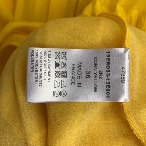 CHLOE SS 2015 Size 4 Corn Yellow Silk-Voile Maxi Dress