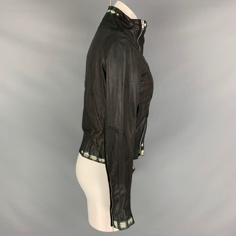 JNBY Size M Black Cream Cotton Polyester Mixed Materials Jacket