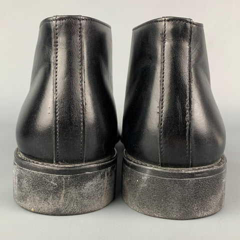 BARNEY'S CO-OP Size 10.5 Black Leather Lace Up Chukka Boots
