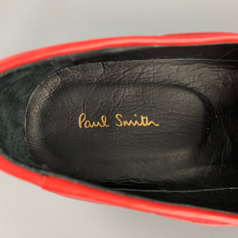 PAUL SMITH Size 10 Red Leather Tassels Loafers