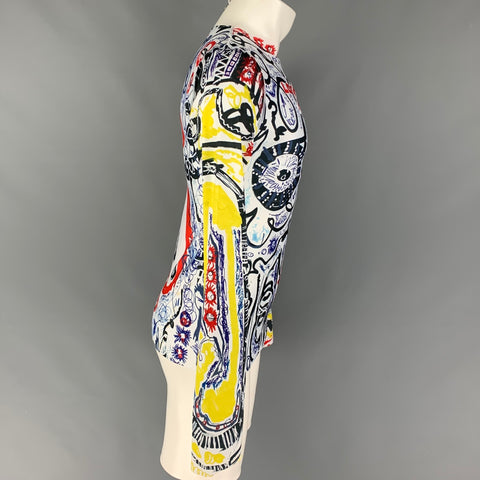 LOVERBOY Size XL Black White Print Polyester Boat Neck Pullover