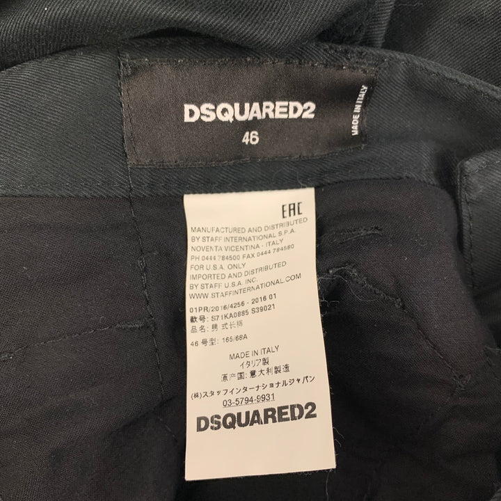 DSQUARED2 Size 30 Black Cotton Cropped Casual Pants