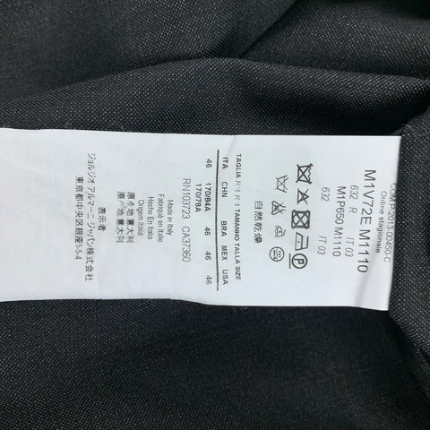EMPORIO ARMANI Size 36 Charcoal Wool Peak Lapel Suit