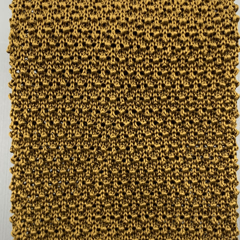 TURNBULL & ASSER Mustard Brown Silk Textured Knit Tie