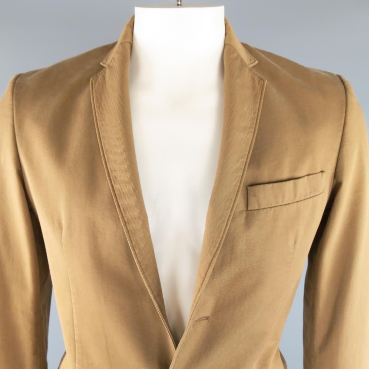 MAISON MARTIN MARGIELA 38 Tan Brown Cotton Chino Casual Suit