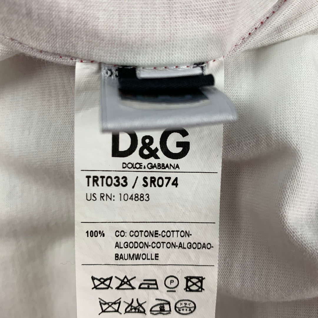 D&amp;G by DOLCE &amp; GABBANA Taille S T-shirt à col rond en coton rouge blanc