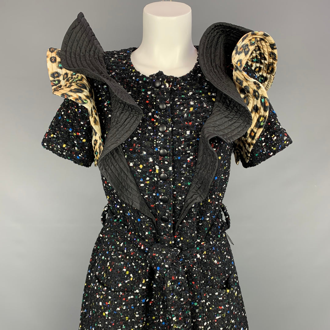 LOUIS VUITTON Fall 2019 Size 4 / FR 36 Multi-Color Wool Blend Sequined Cocktail Dress