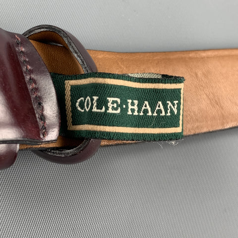 COLE HAAN Size 34 Burgundy Leather Belt