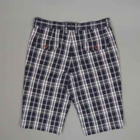JUNYA WATANABE Size S Navy & White Plaid Cotton Zip Fly Shorts