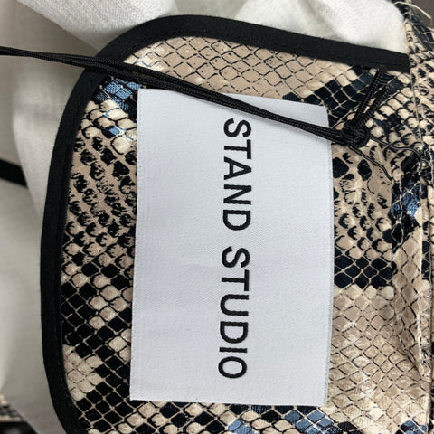 STAND STUDIO Talla XS Abrigo con estampado de piel de serpiente en mezcla de poliéster beige y negro