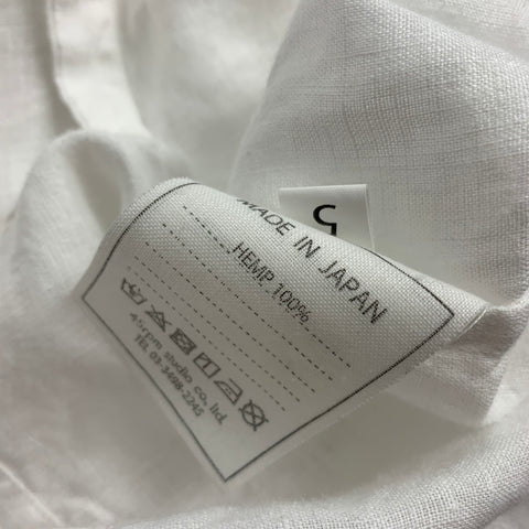 45rpm Size L / 5 White Linen Button Up Long Sleeve Shirt