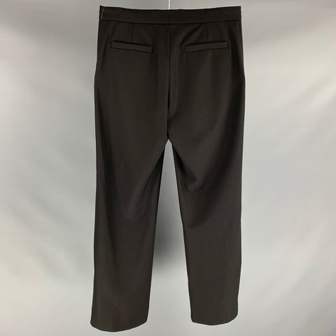 LOUIS VUITTON Size 36 Black Solid Polyester Wool Wide Leg Dress Pants