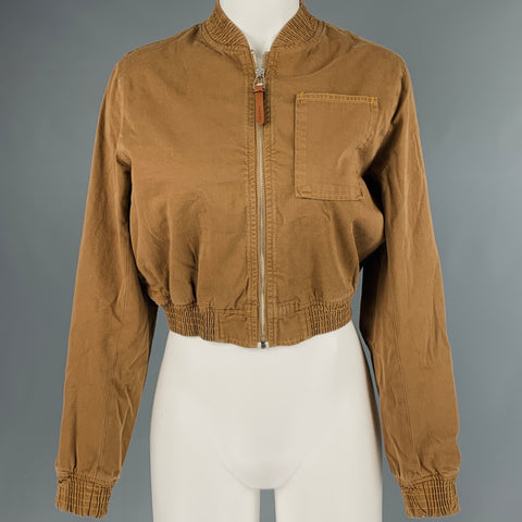 ACNE STUDIOS Taille S Blouson Bomber en Coton Marron