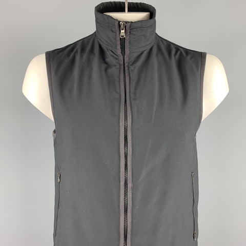 EMPORIO ARMANI Talla 40 Chaleco con cremallera de poliéster negro