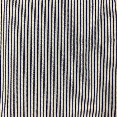 ERMENEGILDO ZEGNA Size L White & Black Stripe Cotton Button Up Long Sleeve Shirt