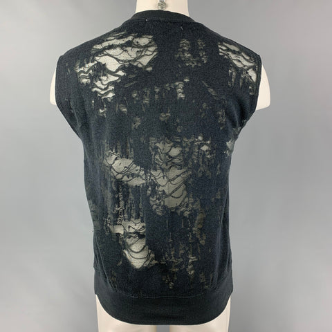 IRO Nuala Size S Slate Distressed Cotton Blend Sleeveless Pullover