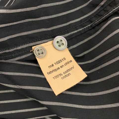 JOHN VARVATOS * U.S.A. Size M Black Grey Stripe Cotton Long Sleeve Shirt