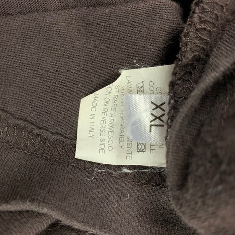 WALTER VAN BEIRENDONCK Size XXL Brown Cotton Zipper Embellishment Long Sleeve Pullover