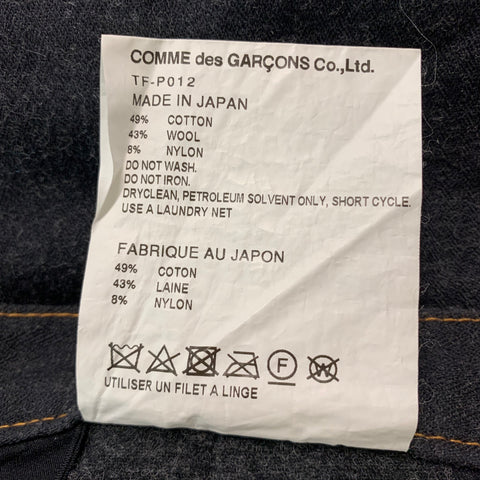 COMME des GARCONS Size M Grey Charcoal Cotton Wool Contrast Stitch Casual Pants